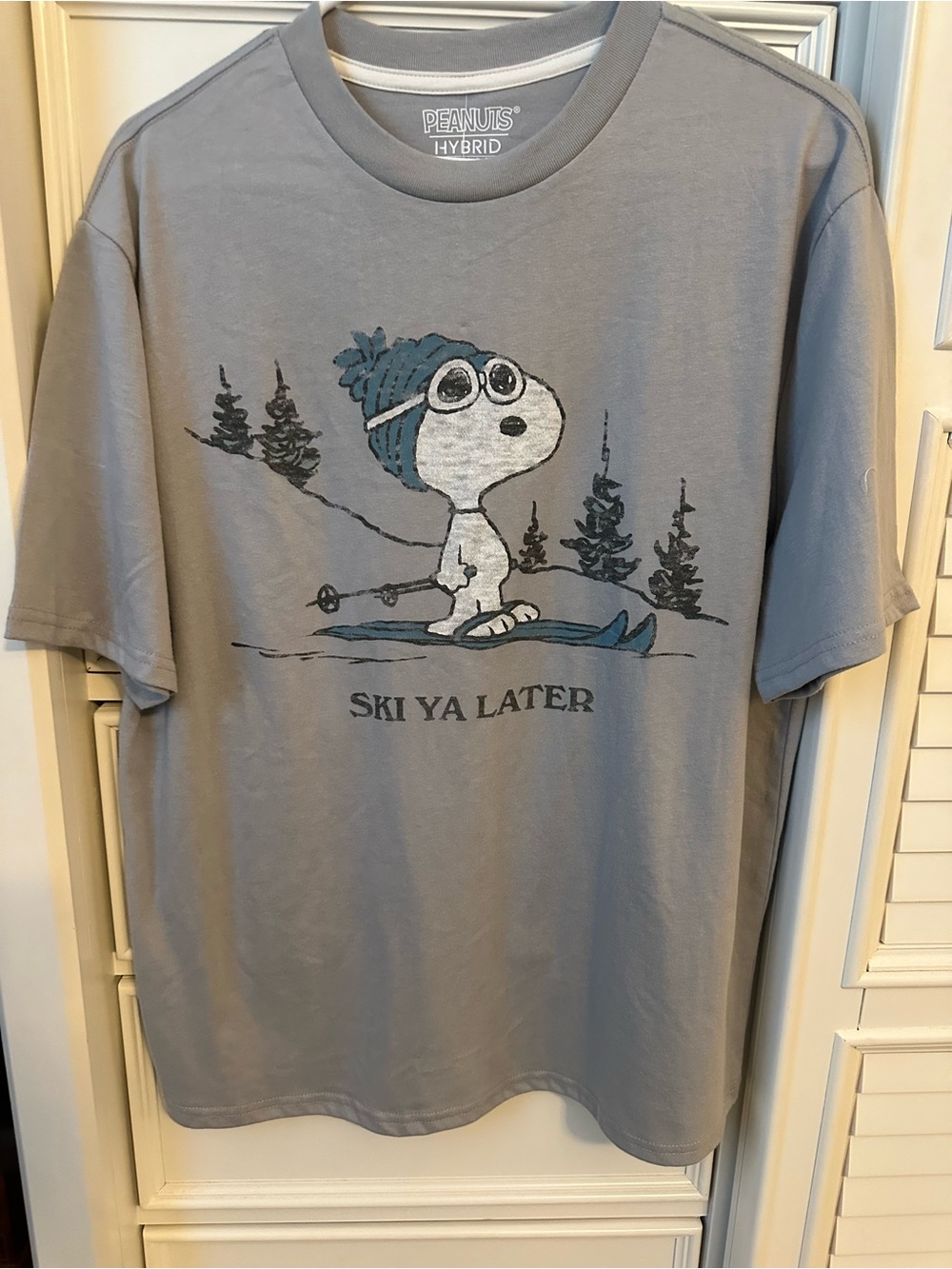 Peanuts Gray Hybrid Apparel Crewneck Tee - Light Gray  Size Medium